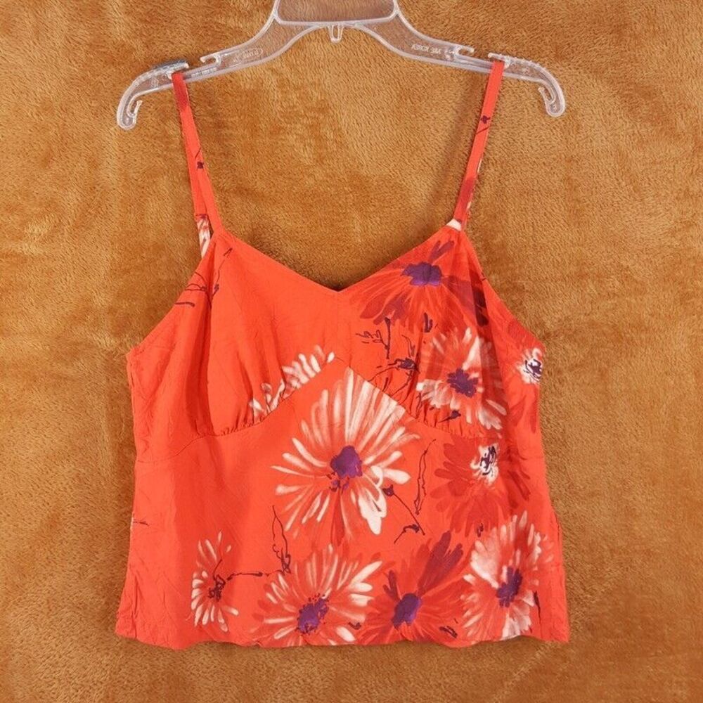 JAMS WORLD Womens Top XS Red Floral Tank Pullover Spaghetti Strap Hawaiian
